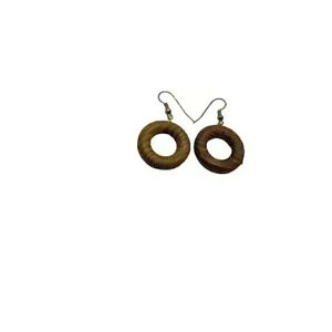 Wooden circle earrings